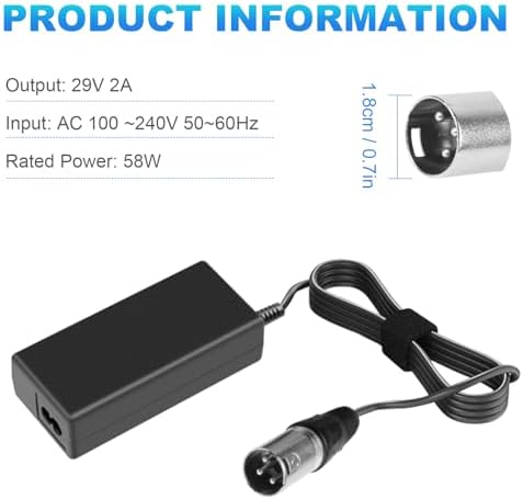 29V 2A for 24V 2A Scooter Battery Charger for Golden Buzzaround Lite, Jazzy Power Chair, Pride Hoveround Mobility, Schwinn S300 S350 S400 S500 S650