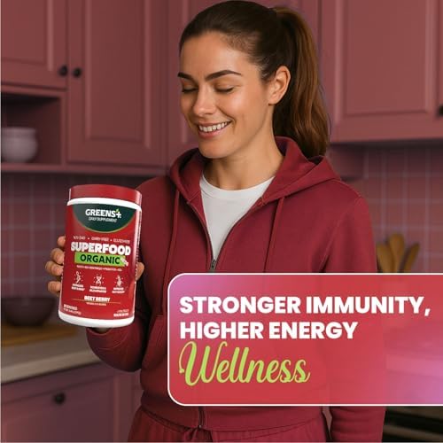 Greens+ Organic RAW Superfood Powder, Dietary Supplement | 8.46oz | Energy Boost | Super Blend Immune Support, Morning Kick, Nutrition Vibrant Health, Vegan, Soy Free | Dairy Free | Gluten Free