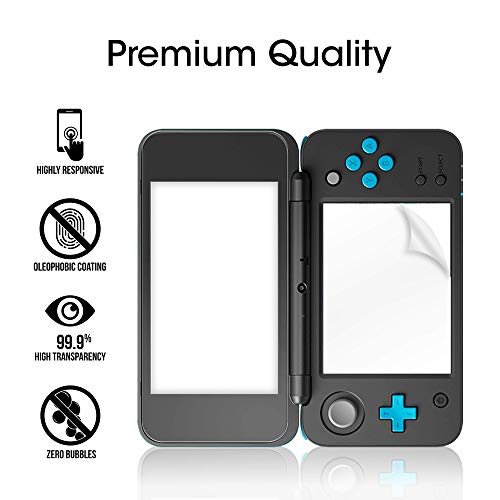 amFilm Screen Protector for Nintendo 2DS XL 2017, 2 GLASS Top, 4 PET Bottom | Drop & Scratch Protection, Easy to Instllation & Bubble Free, HD Clear