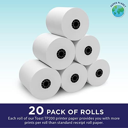 PaperPlanet Thermal Paper for Toast TP200 Printer | 20 Rolls | Thermal Receipt Paper, Compatible with Toast TP200 Printer