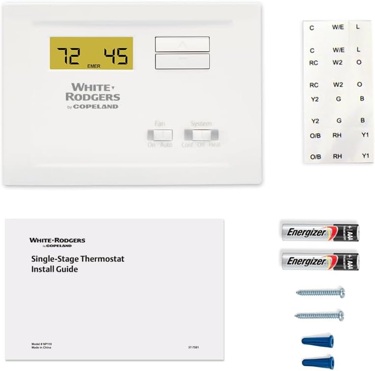 White-Rodgers NP110 Single Stage Non-Programmable Thermostat