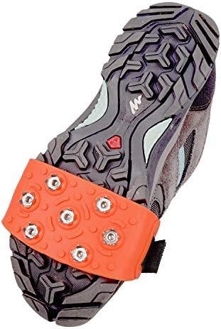 FANBX F Crampon Traction Cleats Anti-Skid Traction Grips Crampons Spikes 7 Point Cleats for Footwear for Walking, Jogging, Hiking, Mountaineering Ice Snow Grips
