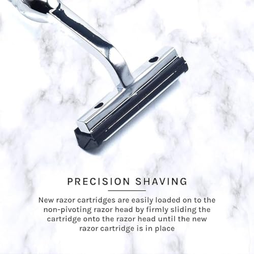 Taconic Heavyweight Trac II-Compatible Razor with 10 Cartridges | All-Metal Non-Pivoting Razor Fits Trac Ii-Style Twin Blade Cartridges And Includes