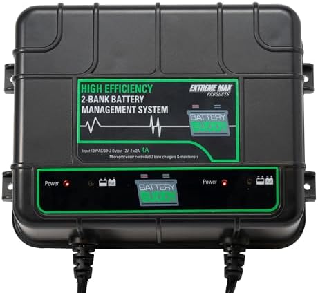 Extreme Max 1229.4023 Battery Buddy 4-Bank Battery Charger/Maintainer