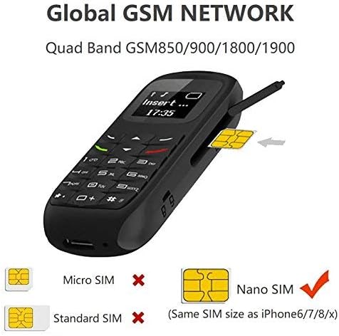 Mini Small Mobil Cell Phone L8star BM70 Bluetooth Handset 0.66 inch Unlocked Bluetooth Earphone Dialer Support SIM Card(Black)