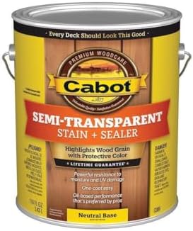 Cabot Stains 0306 Exterior Stain, Semi-Transparent Oil with Neutral Base, 1 Gallon