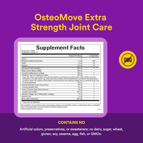 Natural Factors, OsteoMove Joint Care, Extra Strength Support for Joint and Bone Health, Non-GMO, 240 tablets (120 servings)