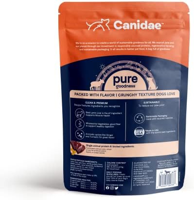 Canidae Pure Dog Treat Biscuits - Healthy & Nutrient Rich Dog Treats - Grain-Free Limited Ingredient Formula - Soy-Free - Crunchy Texture - Easy-Snap Design - 11 oz - Duck & Chickpea Recipe