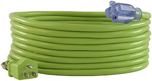 Conntek Contractor Extension Cord 20251-050AG 15 Amp Indoor/Outdoor SJTW 12/3 Extension Cord, 50', Green, UL & OSHA Certified