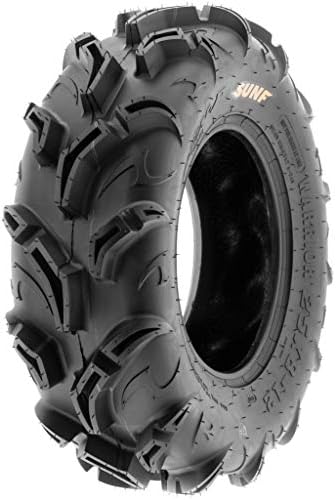 Set of 4 SunF Warrior AT Mud & Trail 25x8-12 Front & 25x10-12 Rear ATV UTV Off-Road Tires, 6 PR, Tubeless A048