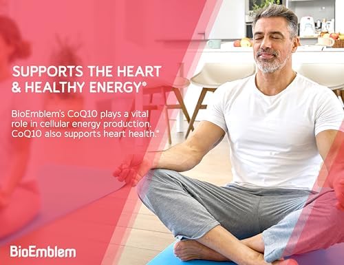 BioEmblem CoQ10 200mg with BioPerine, Coenzyme Q10, 90 Softgels