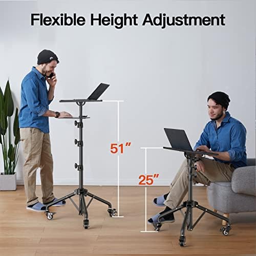 AMADA Projector Stand, Laptop Stand with Adjustable Height 22 to 36 inch, Heavy Duty Projector Mount as DJ Racks, Portable Projector Tripod Stand