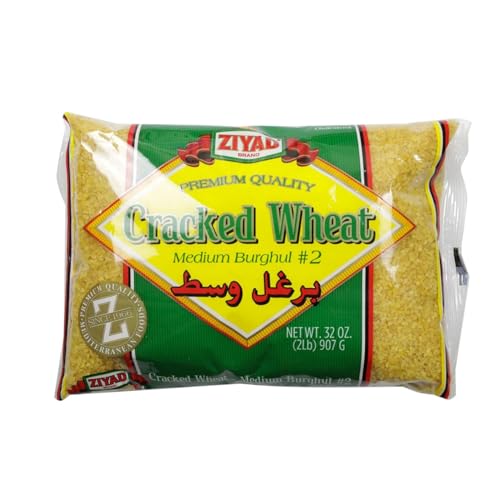 Ziyad Cracked Bulgur Wheat | Medium #2, 32oz | Fiber-Rich Whole Grain | Nutty Flavor, Chewy Texture | Great in Tabbouleh, Kibbeh, Soups