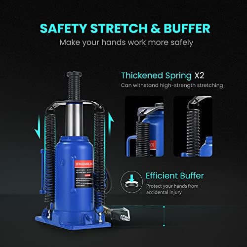 SPECSTAR Pneumatic Air Hydraulic Bottle Jack with Manual Hand Pump 20 Ton