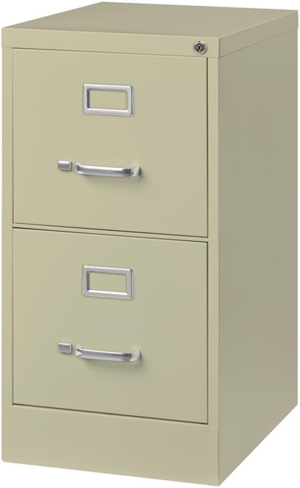 Scranton & Co 22" 4-Drawer Metal Letter Width Vertical Filing Cabinet in Beige, Lockable, Sturdy Steel Construction, Office or Home Use, Durable Letter Size File Storage