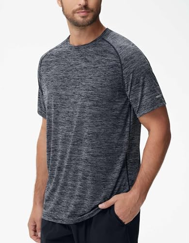 THE GYM PEOPLE Men's Cooling Running Shirts Ice Silk UPF 50+ Workout Tshirt