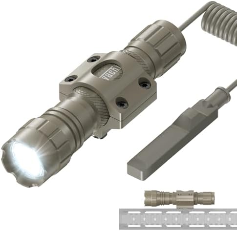 Feyachi FL22 Tactical Flashlight 1200 Lumens LED Light M Lock Rail Mount Ar Flashlight with Pressure Switch