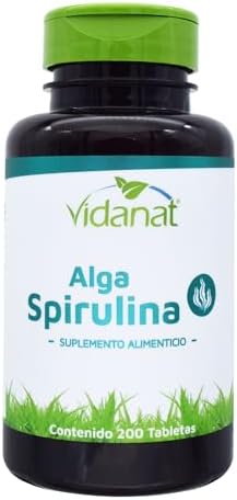 Vidanat Spirulina Algae 200 Tablets – 400mg per Tablet – Natural Superfood for Energy, Immune Support & Detox – 200 Tablets (Pack of 1)