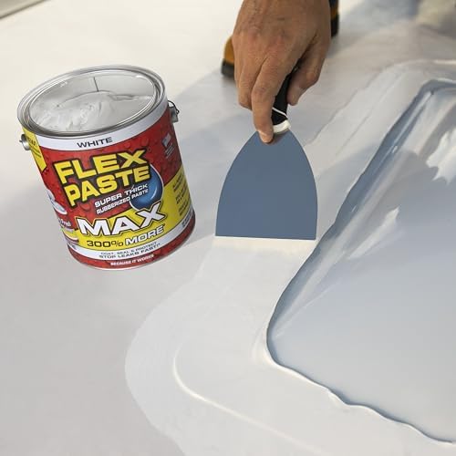 Flex Paste MAX, 12 lb Can, White, Waterproof Paintable Putty, Spackle Sealant, Fill Gaps Cracks Holes - Block Out Water and Air - UV Resistant - Walls