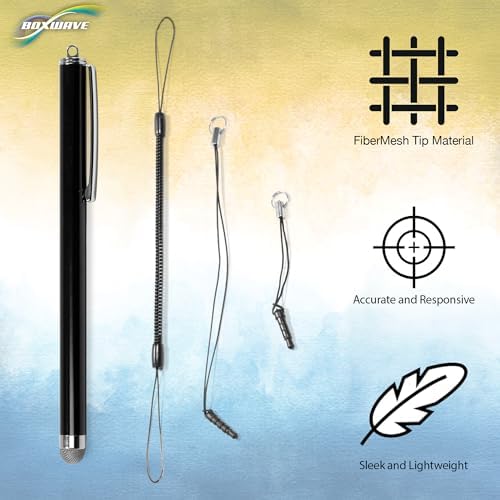 BoxWave Stylus Pen Compatible With Arcade1Up Infinity Game Board (18 in) - EverTouch Capacitive Stylus, Fiber Tip Capacitive Stylus Pen - Jet Black