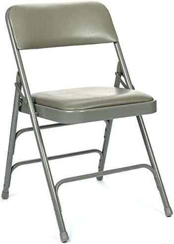Vinyl Folding Card Table and Chair Set (5pc) - Comfortable Padded Upholstery for Easy Cleaning - Fold Away Design, Quick Storage and Portability, Premium Quality (Grey)