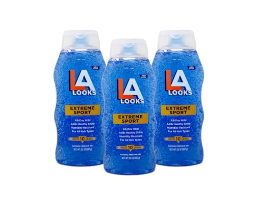 La Looks Gel #10 Extreme Sport Tri-Active Hold 20oz (Blue) (3 Pack) by LA Looks