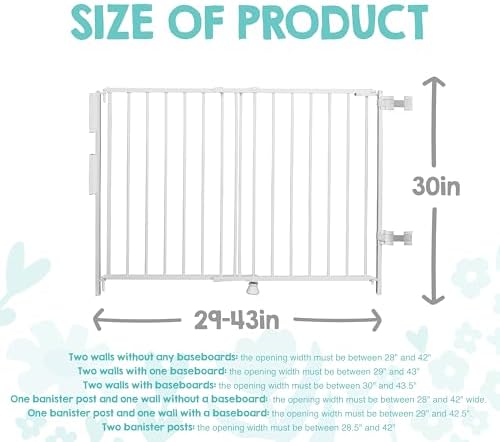 Regalo Safety 36" Extra Tall Baby Gate for Top of Stairs & Dooways