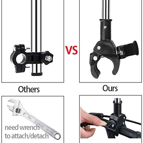 Yobee Adjustable Umbrella Mount Holder No Need Any Tooling to Attach Umbrella Clamp, Umbrella Connector Holder to Wheelchairs, Walker, Rollator, Bike