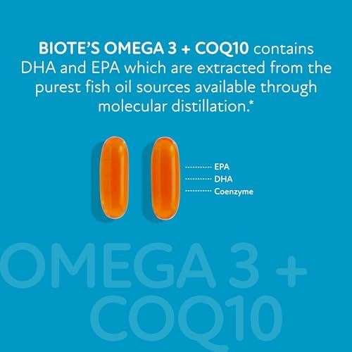 Biote Nutraceuticals - Omega 3 + CoQ10 - Heart + Brain (90 Gel caps)