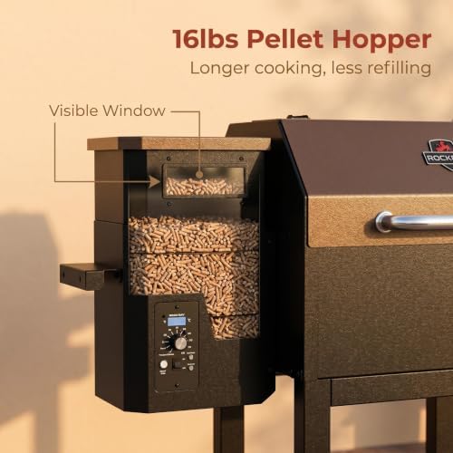 465 SQ.IN Wood Pellet Grill & Smoker with Side Shelf, 8 IN 1 BBQ Grill with PID Temperature Control for Outdoor Cooking, BBQ Camping and Patio