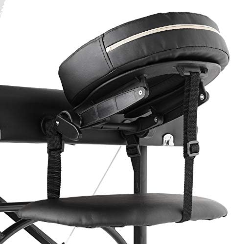 Saloniture Professional Portable Lightweight Bi-Fold Massage Table with Aluminum Legs - Includes Headrest, Face Cradle