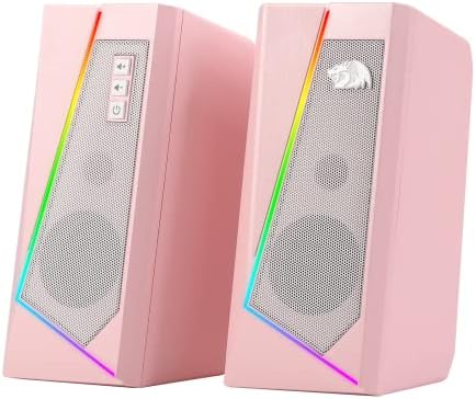 Redragon GS520 Wired 2.0 Channel Stereo Sound Desktop RGB Computer Speakers