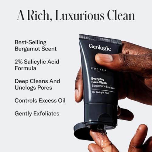 Geologie Daily Face Wash for Sensitive Skin | Fragrance-Free Facial Cleanser for Men & Women | Acne & Oil Control | Non-irritating