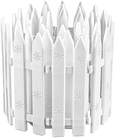 URATOT 20 Pieces Christmas Tree Thick White Plastic Picket Fence for Pets and Kids - Party, Garden, Home Decoration, 12 Inches