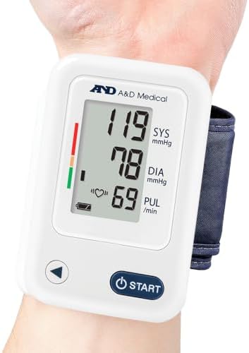 A&D Medical UB-543 Wrist Blood Pressure Monitor, 2 Users, Cuff 5.3-8.5" | BP Adjustable Cuff (5.3-8.5"), 2 Users, One Button Operation, LCD Display, 60 Memory, Carrying Case, 2 AAA Batteries