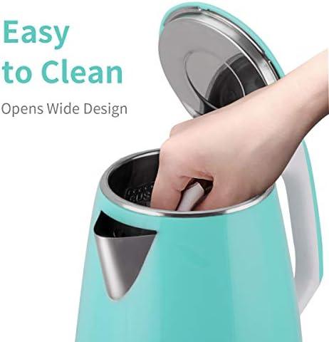 Electric Kettle(BPA Free), Double Wall Water Boiler Heater, Stainless Steel Interior, Cool Touch Coffee Pot & Tea Kettle