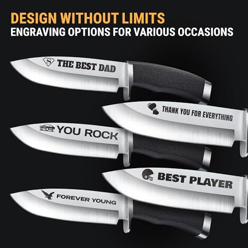 Hunting Knife with Sheath Survival Knives for Men - Best Tactical Camping Hunting Hiking Knife - Bushcraft Field Gear Accessories Tool - Fixed Blade