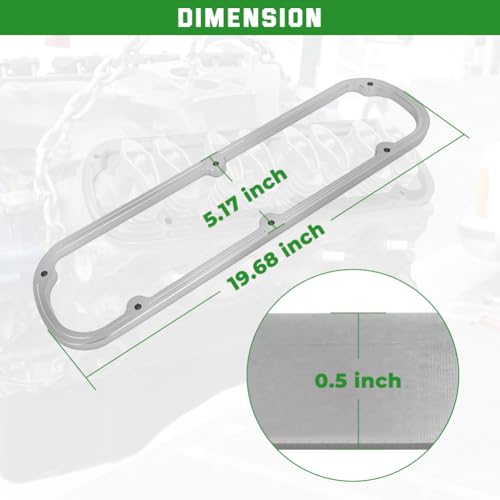 Valve Cover Spacer and Gasket Kit for Ford 289 302 351W SBF V8 | Includes 1/2 Inch Aluminum Spacers, Steel Core Gaskets