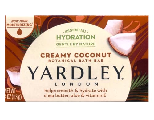 Yardley Creamy Coconut Bath Bar, 4 Ounces - Pack of 8