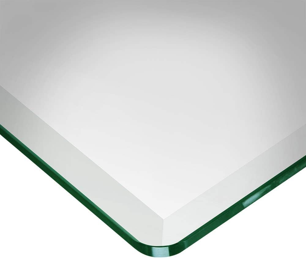 24" Square Glass Table Top, 1/4" Thick Clear Tempered Replacement Glass, Flat Polished Edge & Eased Corners for Coffee, Dining, Patio Tables & Furniture Protection