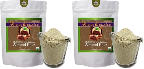 6 oz Organic Almond Flour Powdered Gluten Free Low Glycemic Non-GMO by Divine Organics