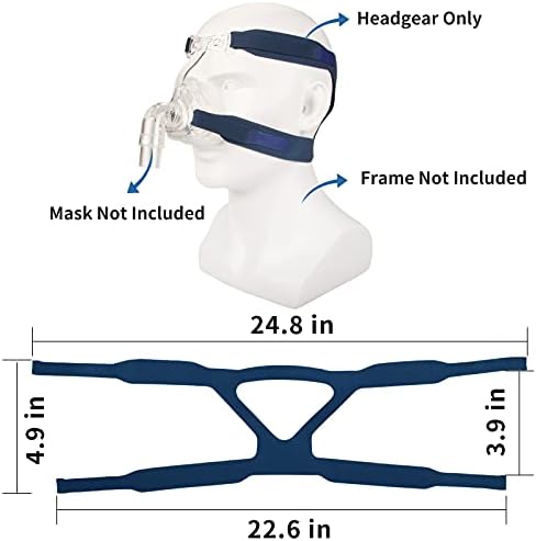 CPAP Mask Headgear Strap, Universal CPAP Supplies Strap for CPAP Mask | Universal CPAP Mask Strap, Magic Tape Adjustable, Medical-Grade Soft Fabric, Durable Replacement for Most CPAP Masks, Blue