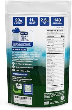 Grass Fed Whey Protein Powder Concentrate - 1 Ingredient - Pure Protein Supplement for Drink, Smoothie, Shake, Cooking & Baking - Non GMO, Hormone Free & Gluten Free - 1 Pound
