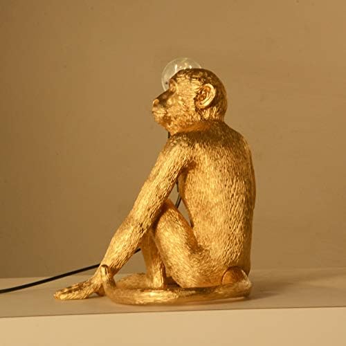 Golden Monkey Table Lamp, LongTN LED Resin Sitting Monkey Lighting