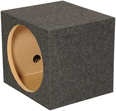 QPower HD112VL Single 12 Inch SPL XL Heavy Duty Side Ported Subwoofer Box Enclosure with Durable Carpet Covering for Car Audio Systems