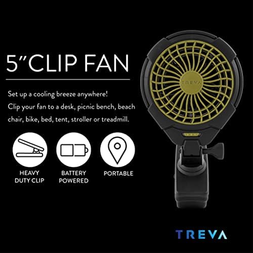 Treva 5 in Battery Powered Clip Fan with Clamp | Yes