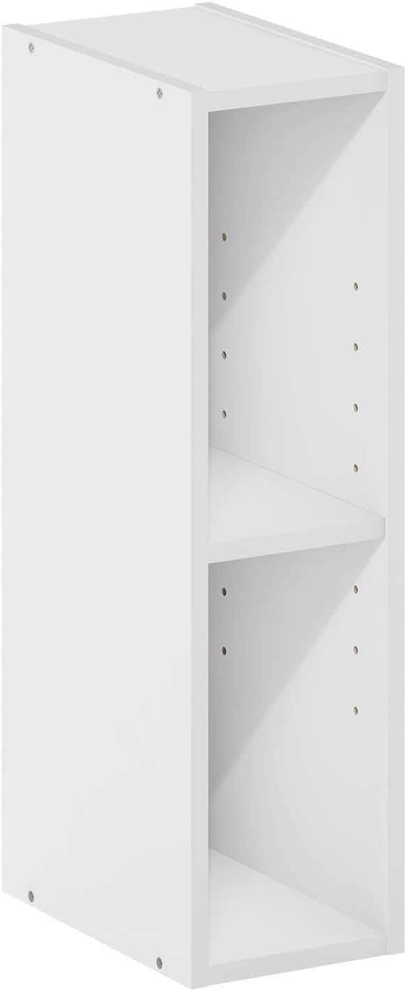 Furinno LUDER Book Shelf, 6-Tier Tall Modern Bookshelf, Bookcase with Open Shelves, 9.3 x 12 x 71, for Living Room, Bedroom, Home Office, White