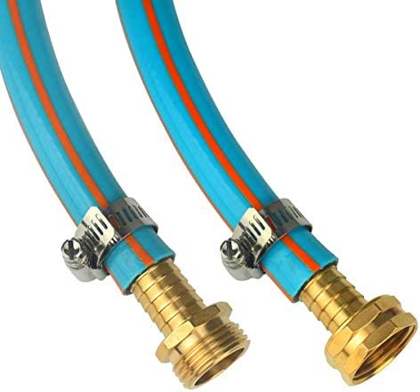 3Sets Solid Brass Thicken 5/8" Garden Heavy Duty Hose Mender Repair End Replacement Male Female Connector with Stainless Clamp