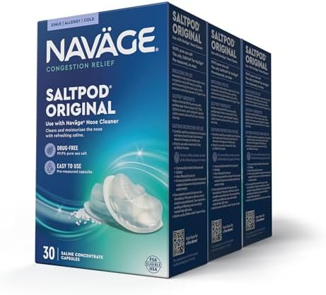 Navage® SaltPods Refills, Original Sea Salt Formula, 90 Count | Pre-Measured Precision: Clears Mucus and Irritants for Breathable, Comfortable Sinuses