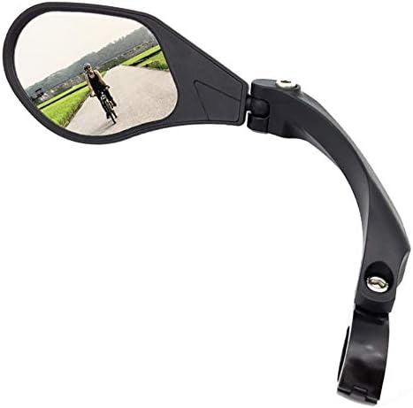 Hafny New Handlebar Bike Mirror, HD,Blast-Resistant, Glass Lens, Reflector (HF-M903LS-FR05 (Bar End Fitting Left Side, Silver Glass))